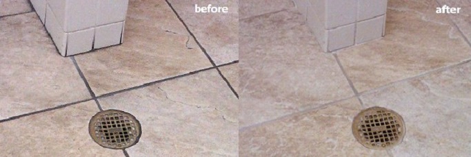 Before and after image of cleaning tiles by Dirtblasters.com Atlanta G