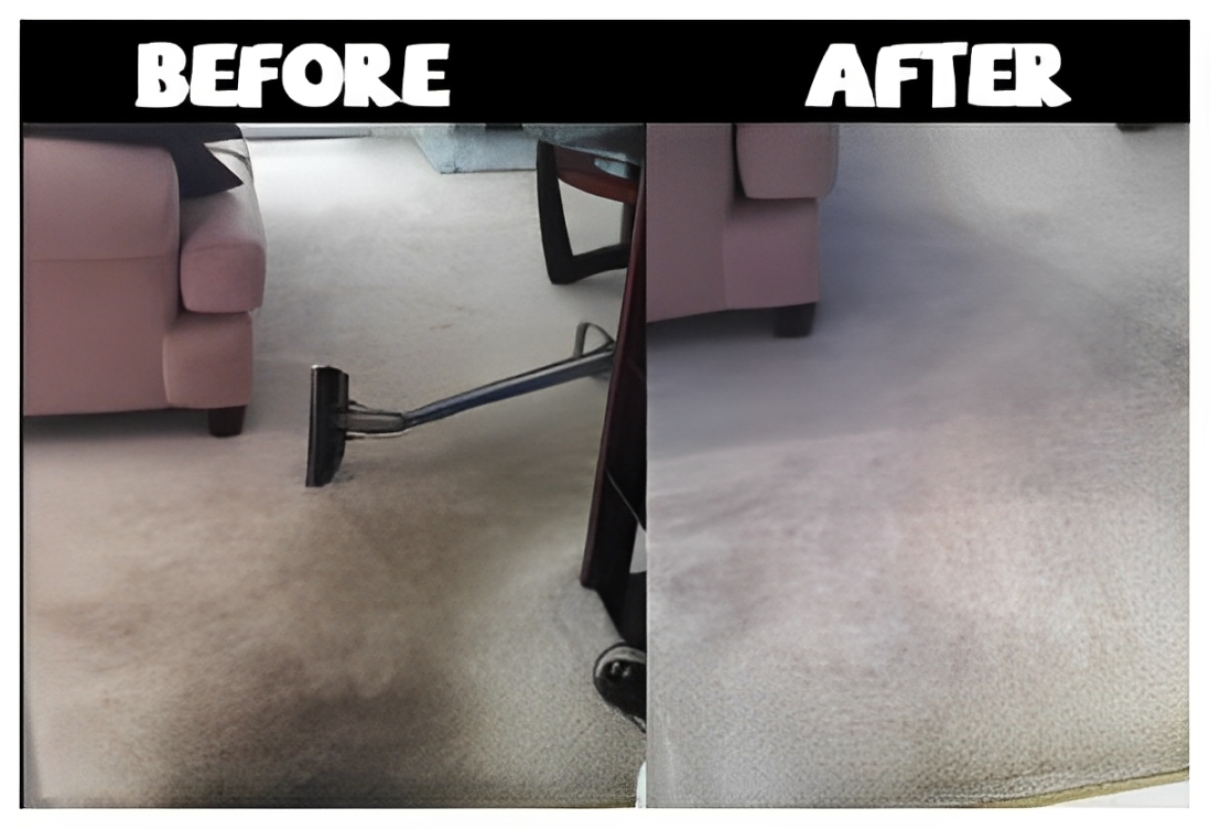 Before and after of carpet Dirt Blasters Carpet Cleaning Atlanta GA